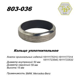 Кольцо глушителя уплотнительное, спеченное