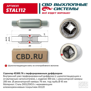 Стронгер 45300.76 с перфорированным диффузором. CBD. STAL112