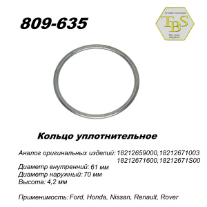Кольцо глушителя уплотнительное, спеченное