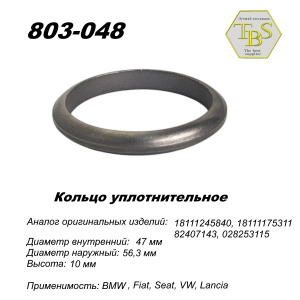 Кольцо глушителя уплотнительное, спеченное